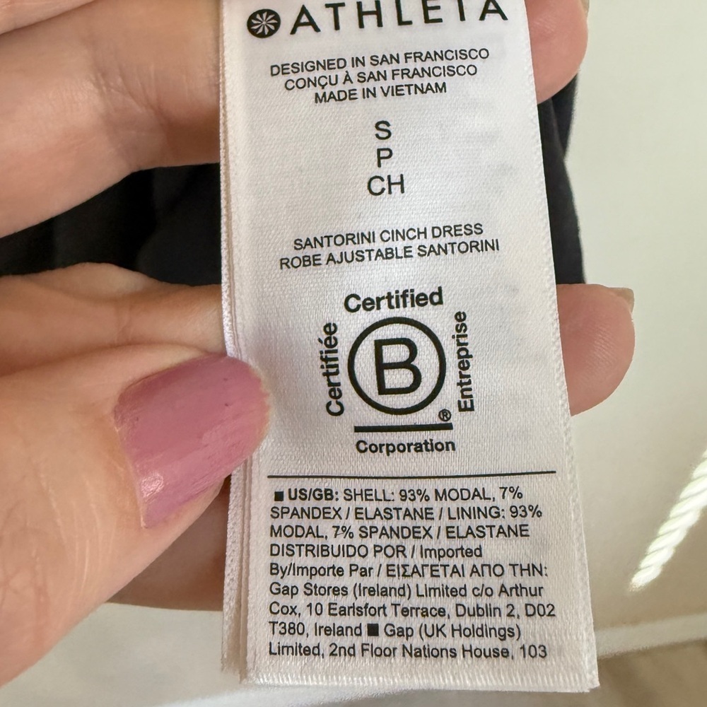 Athleta Santorini Lightweight Travel Cinch Work Dress Casual Black Small - Picture 6 of 10